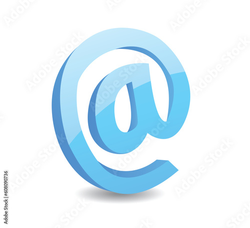 3d email sign vector illustration