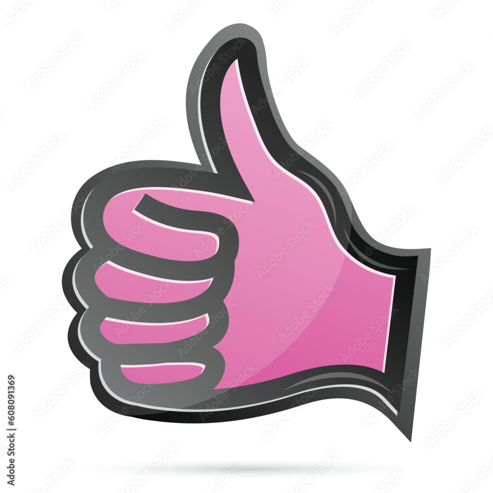 illustration of thumb up on white background illustration of thumb up on white background