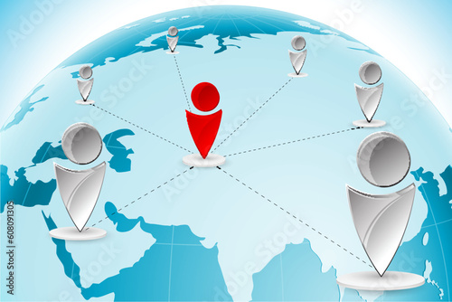 illustration of networking on white background