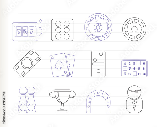 gambling and casino Icons - vector icon set