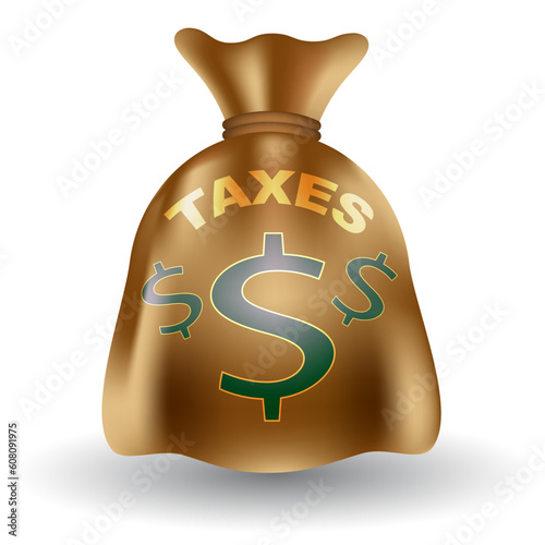 An image of a taxable money bag.