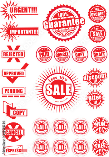 Collection of grunge & sale icon-vector file