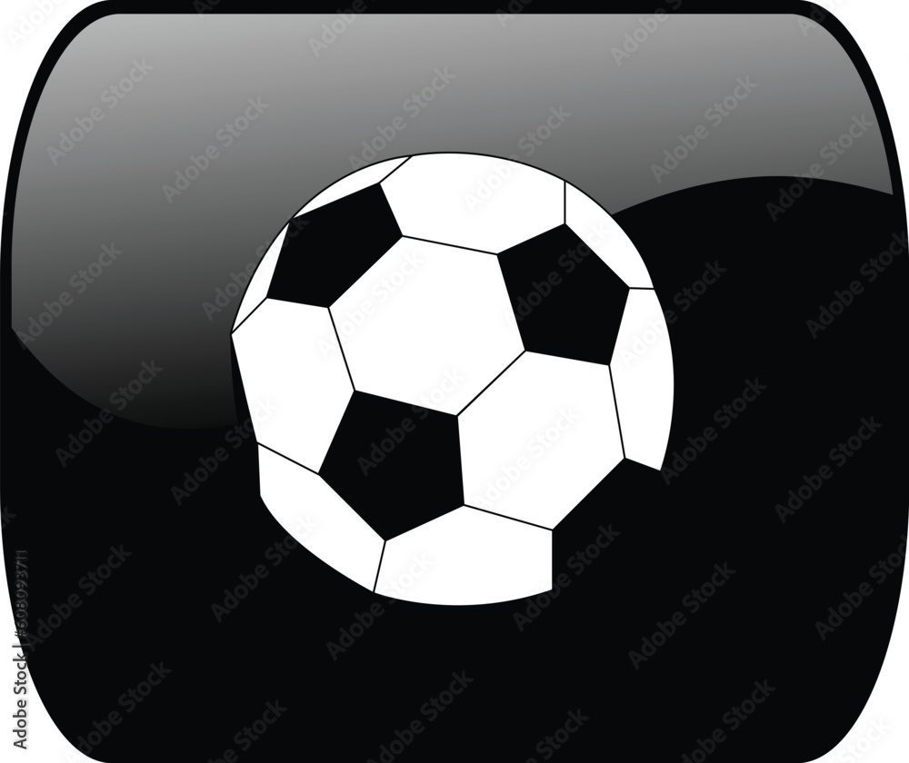 button with soccer ball - vector