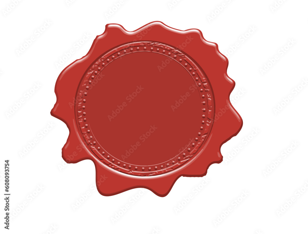 Wax seal with blank field, vector illustration Wax seal with blank field, vector illustration