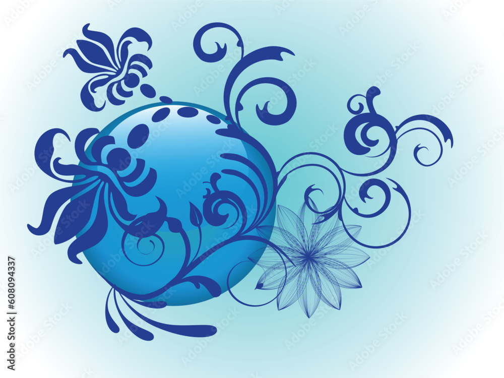 vector eps10 illustration of a glass button with floral elements vector eps10 illustration of a glass button with floral elements