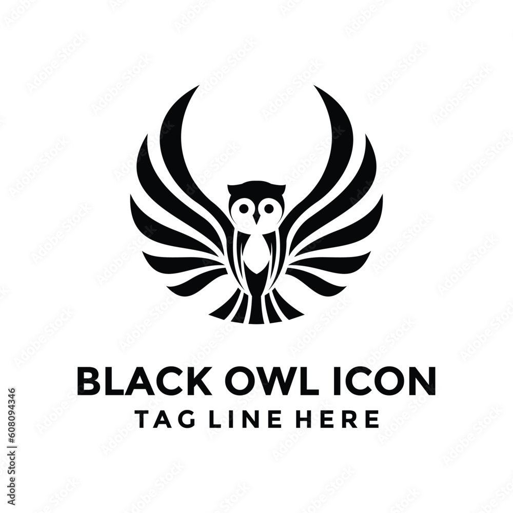 Obraz premium vector logo icon owl wing 