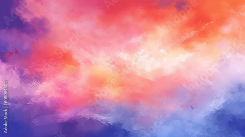 basic watercolor foundation sunset sky orange purple. Illustration, AI Generated