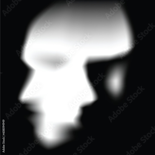 face silhouette with illustion of 2 faces.