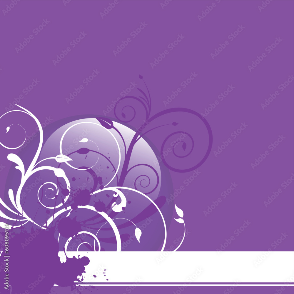 vector eps10 illustration of floral elements on a violett glass button vector eps10 illustration of floral elements on a violett glass button