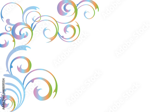 vector eps10 illustration of floral elements in rainbow colors