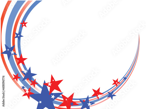 vector illustration eps10 of stars and stripes on colorful waves