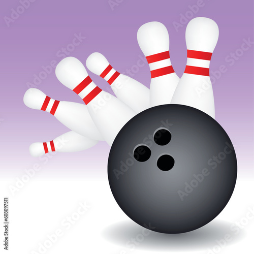 vector illustration of bowling pins