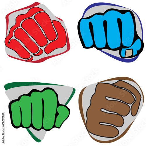 Set Martial ARTS Symbol. KARATE style. Japan, Korea, Okinawa.
