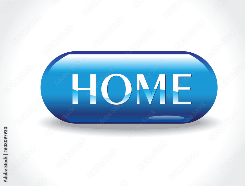 abstract blue glossy home button vector illustration abstract blue glossy home button vector illustration