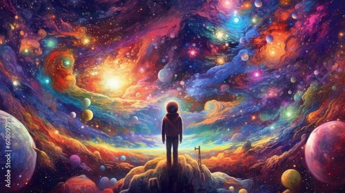 mind-bending psychedelic dreamscape outer space