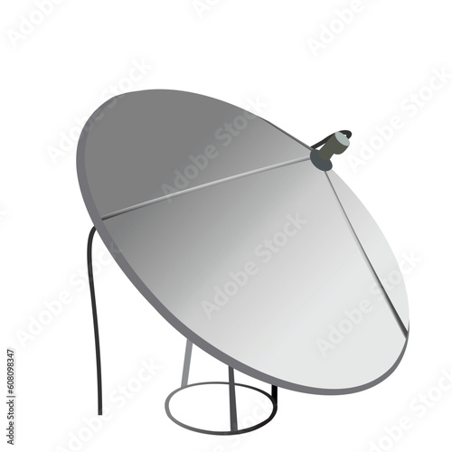 Satellite antenna is isolated on white background. Vector