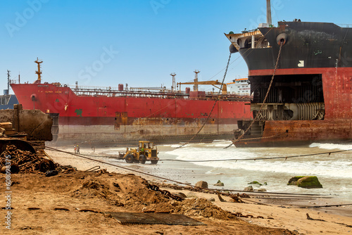 Gaddani Ship Breaking Yard: A bittersweet farewell to maritime legends, where echoes of the sea merge with the toil of workers, as ships surrender their past to fuel a future of progress and renewal.