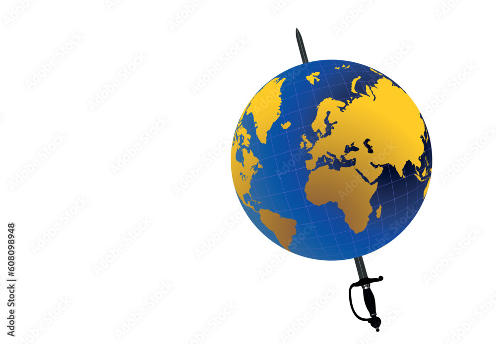 planet and sword. Vector planet and sword. Vector