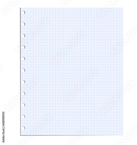 Illustration of notebook paper isolated. Vector