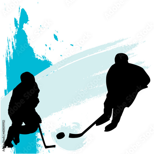 vector illustration of ice hockey players
