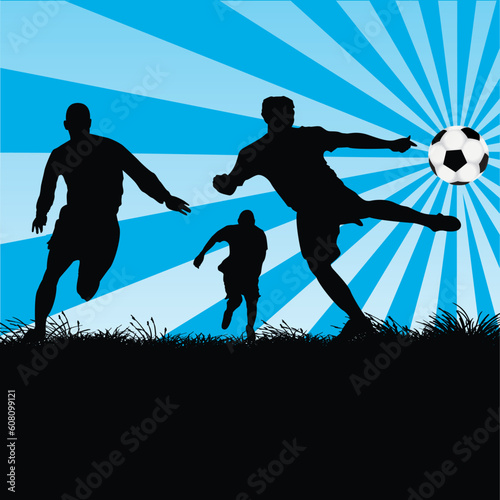 vector illustration of soccer players
