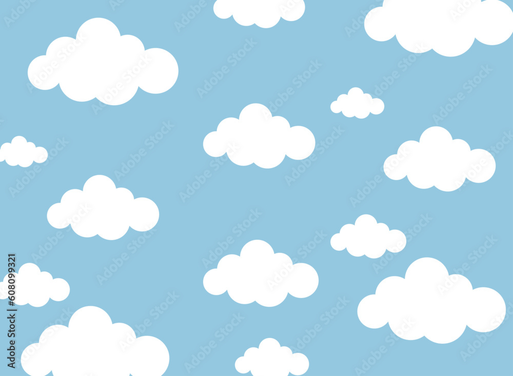 seamless pattern with clouds cartoon cute
