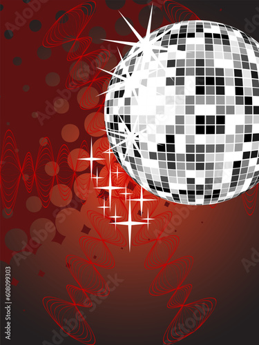 vector eps10 illustration of a mirrow ball on a colorful background