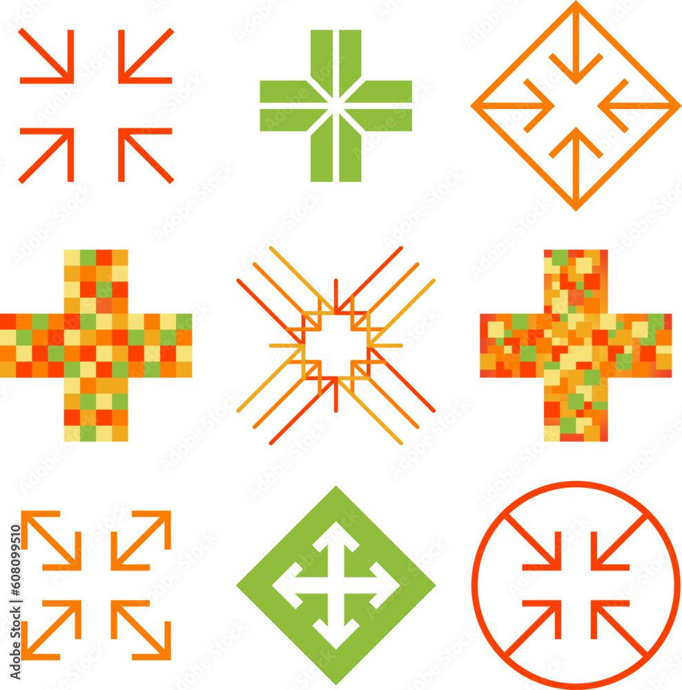 Obraz premium Arrows makes up a cross.