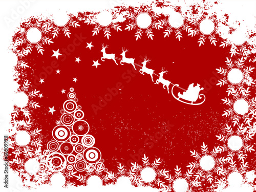 vector eps10 illustration of santa´s sleigh on a christmas background
