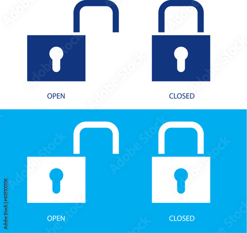 Illustration of padlocks in open and closed positions