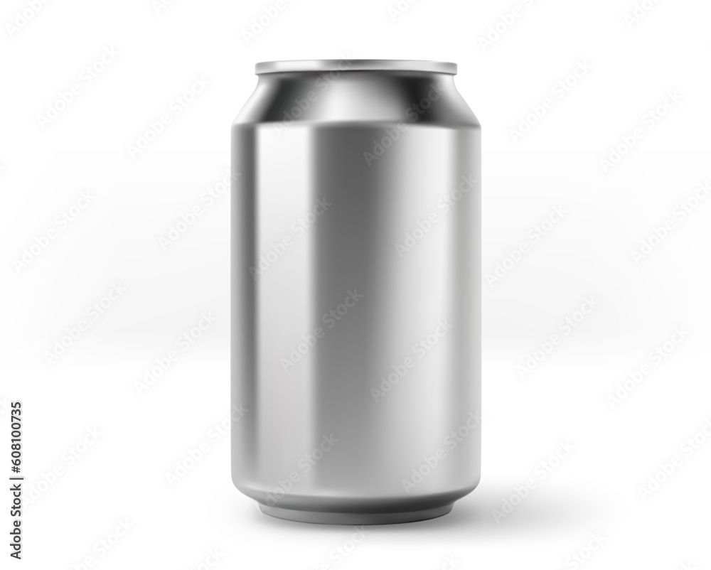 Aluminium 330 ml soda can mockup isolated on white background. 3d vector illustration Aluminium 330 ml soda can mockup isolated on white background. 3d vector illustration