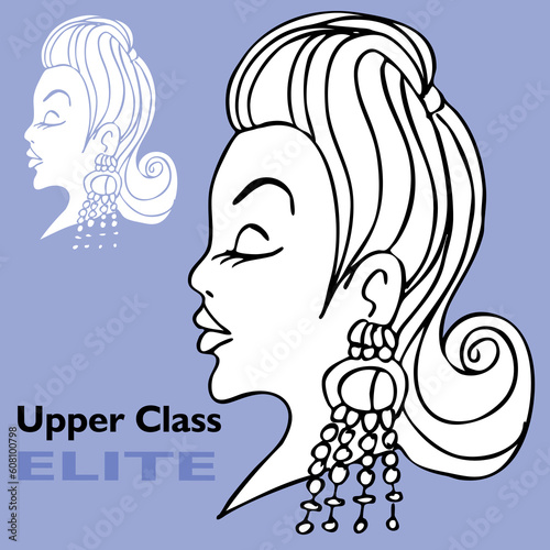 An image of an elite woman with big earrings.