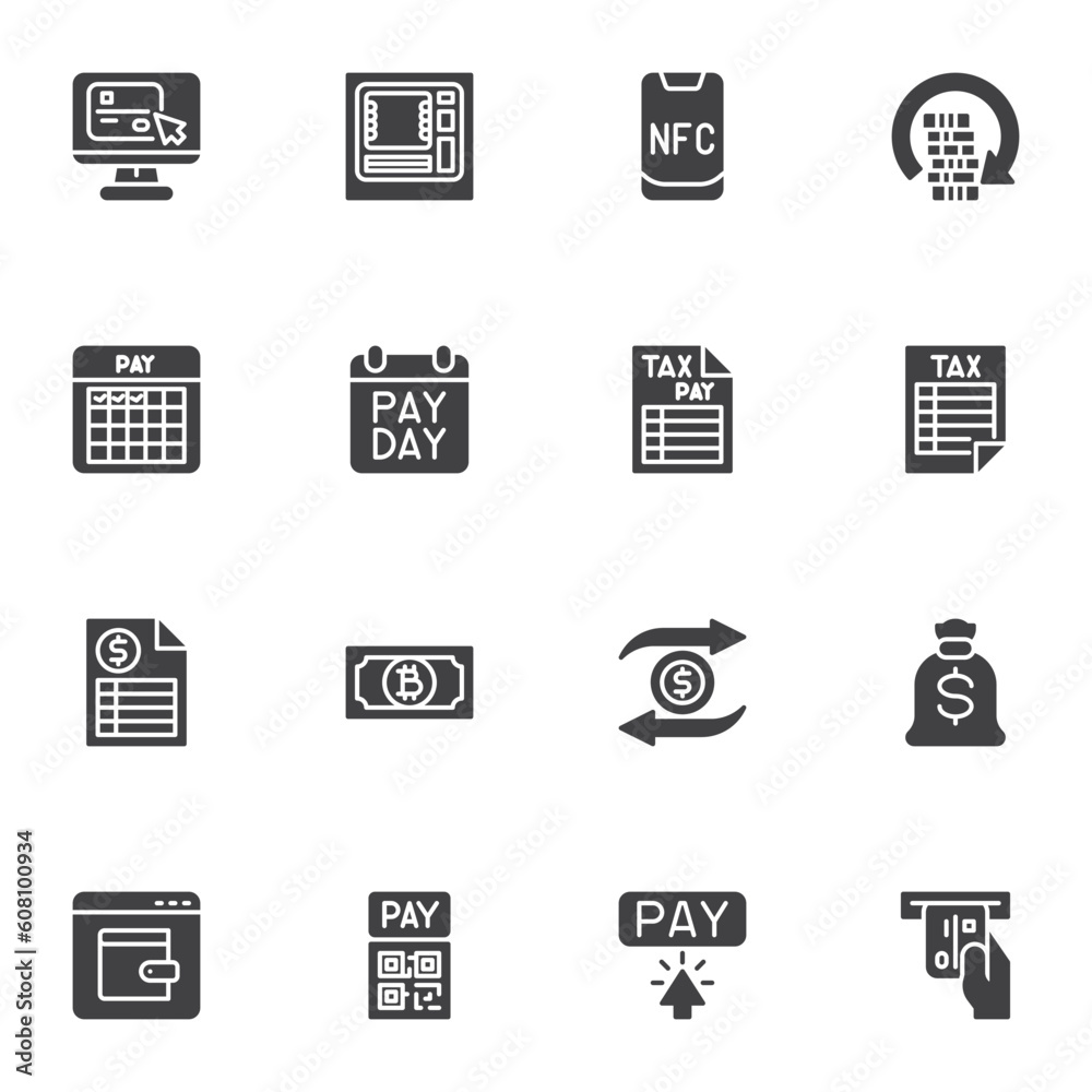 Payment method vector icons set Payment method vector icons set