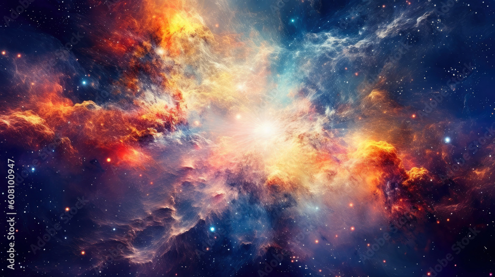 Naklejka premium Center of a galaxy. Generative AI