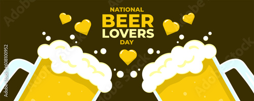 Fotografering National Beer Lovers Day on 07 September Banner Background