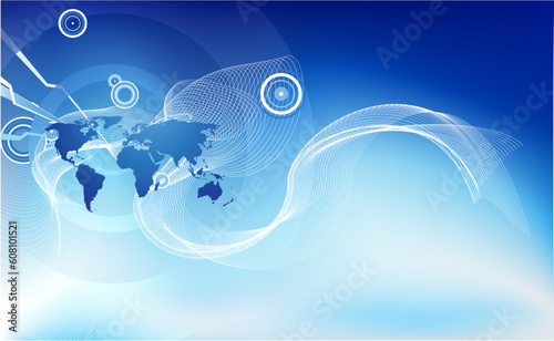 An abstract corporate business background symbolising the concept of global business, communications and travel or people or information.