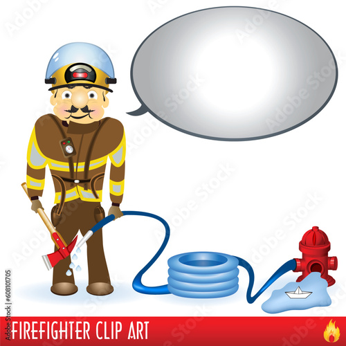Vector illustration of a firefighter