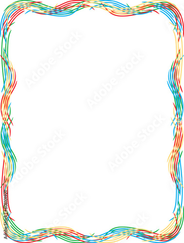 The drawn framework consisting of lines of different colours