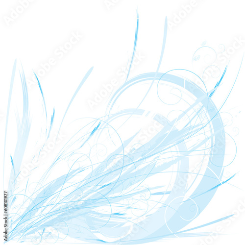 Abstract background of blue colour with vegetative elements