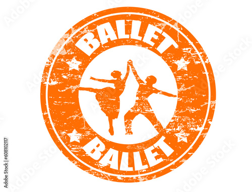 Ballet grunge rubber stamp