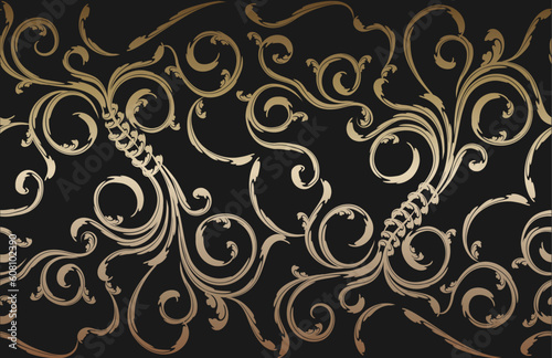 Decorative vector seamless floral ornament