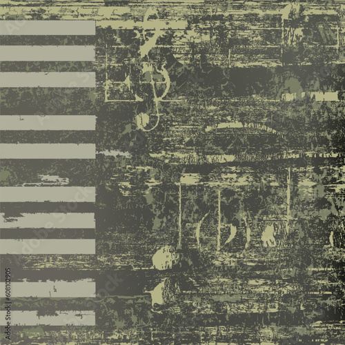 abstract jazz background grunge piano keys on black