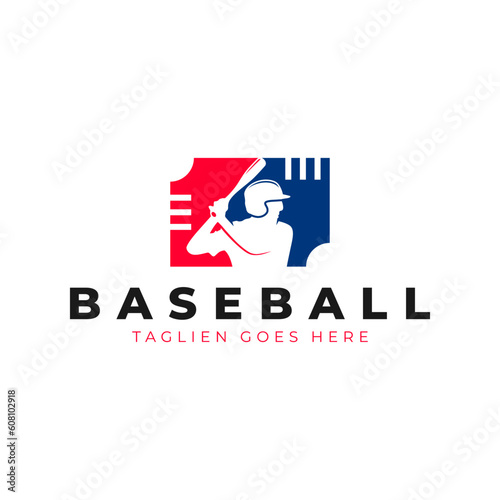 baseball player vector illustration logo Free Download baseball player vector illustration logo - GFXLoad