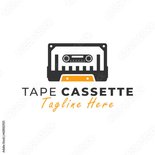 tape cassette vector illustration logo