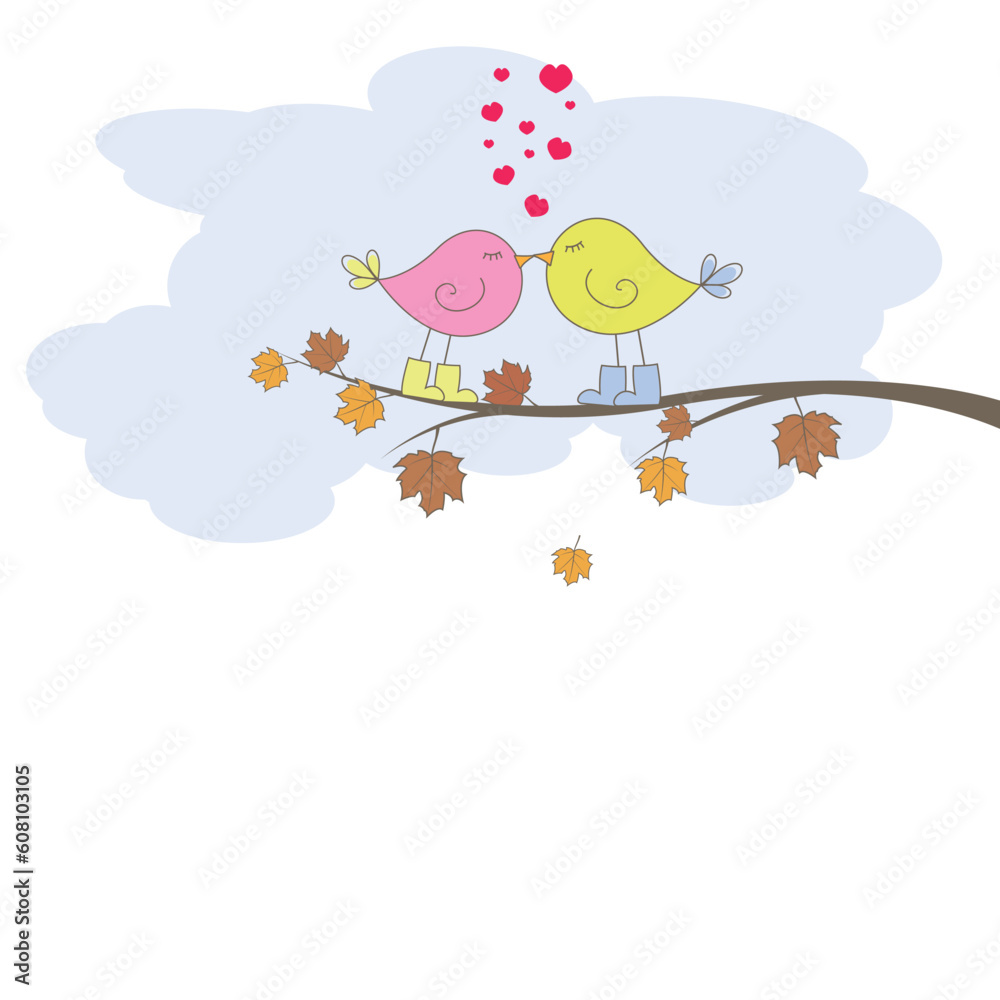 Two birds. vector illustration