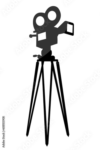 illustration of movie camera on isolated background