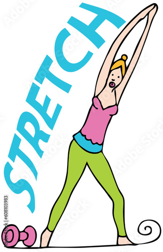 An image of a woman doing stretching exercises.
