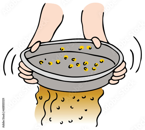 An image of a person panning for gold.