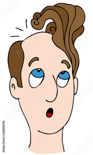 An image of a balding man with a comb over hairstyle.