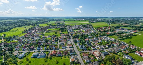 Ausblick auf die südlichen Stadtteile von Türkheim im Unterallgäu photo